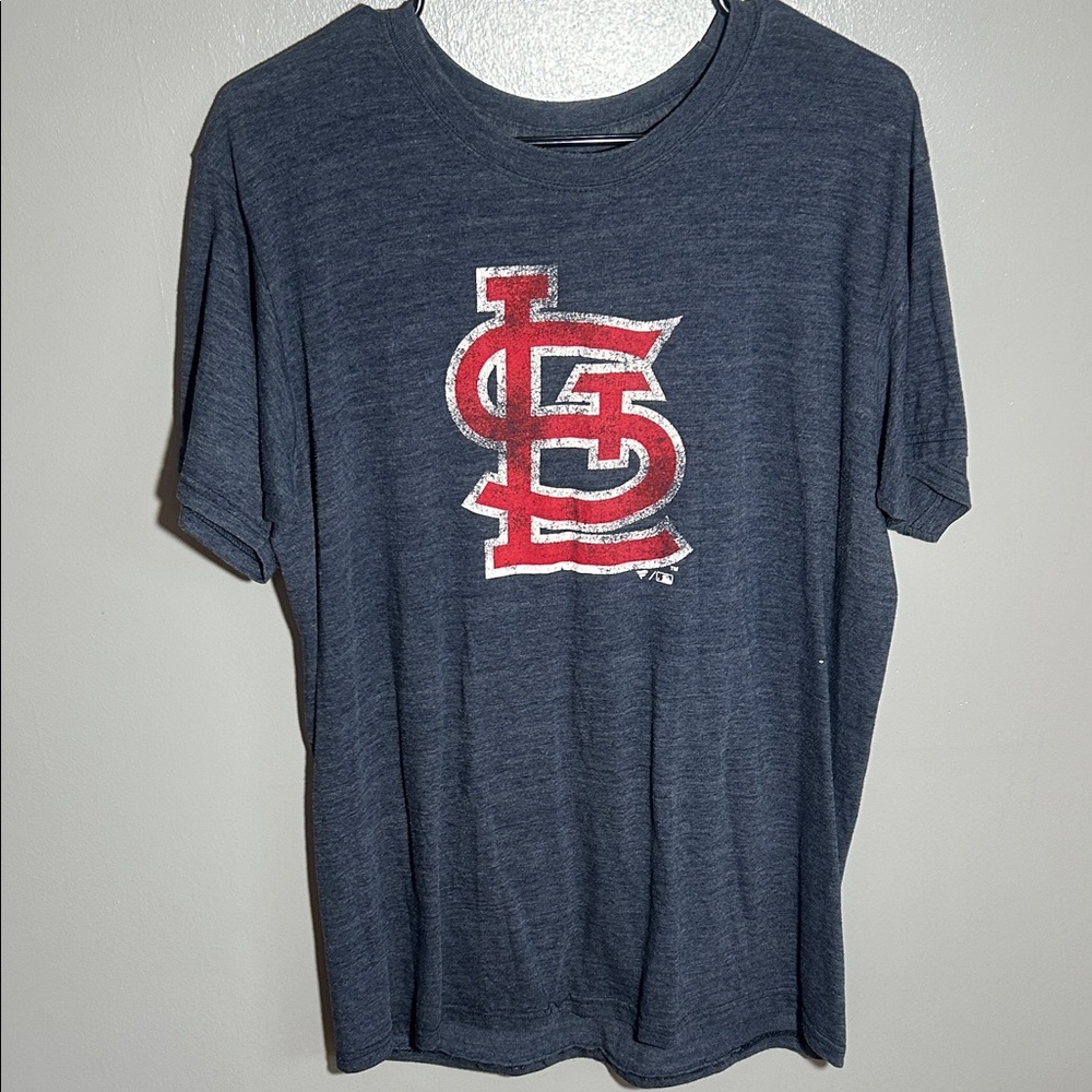 Fanatics Heather Blue Tee with Red Graphic